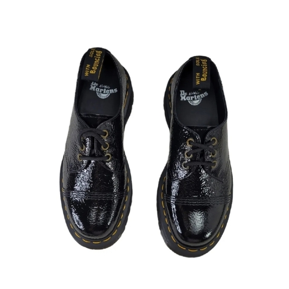 Dr.Martens 1461 Quad Platform Distressed Patent Leather Oxfords Wms USM 7 USL 8 - Picture 6 of 11